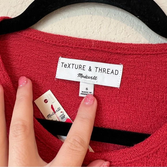 NWT Madewell Texture and Thread Side Tie Tee - Picture 3 of 4